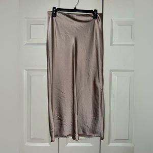 Satin Midi Slip Skirt